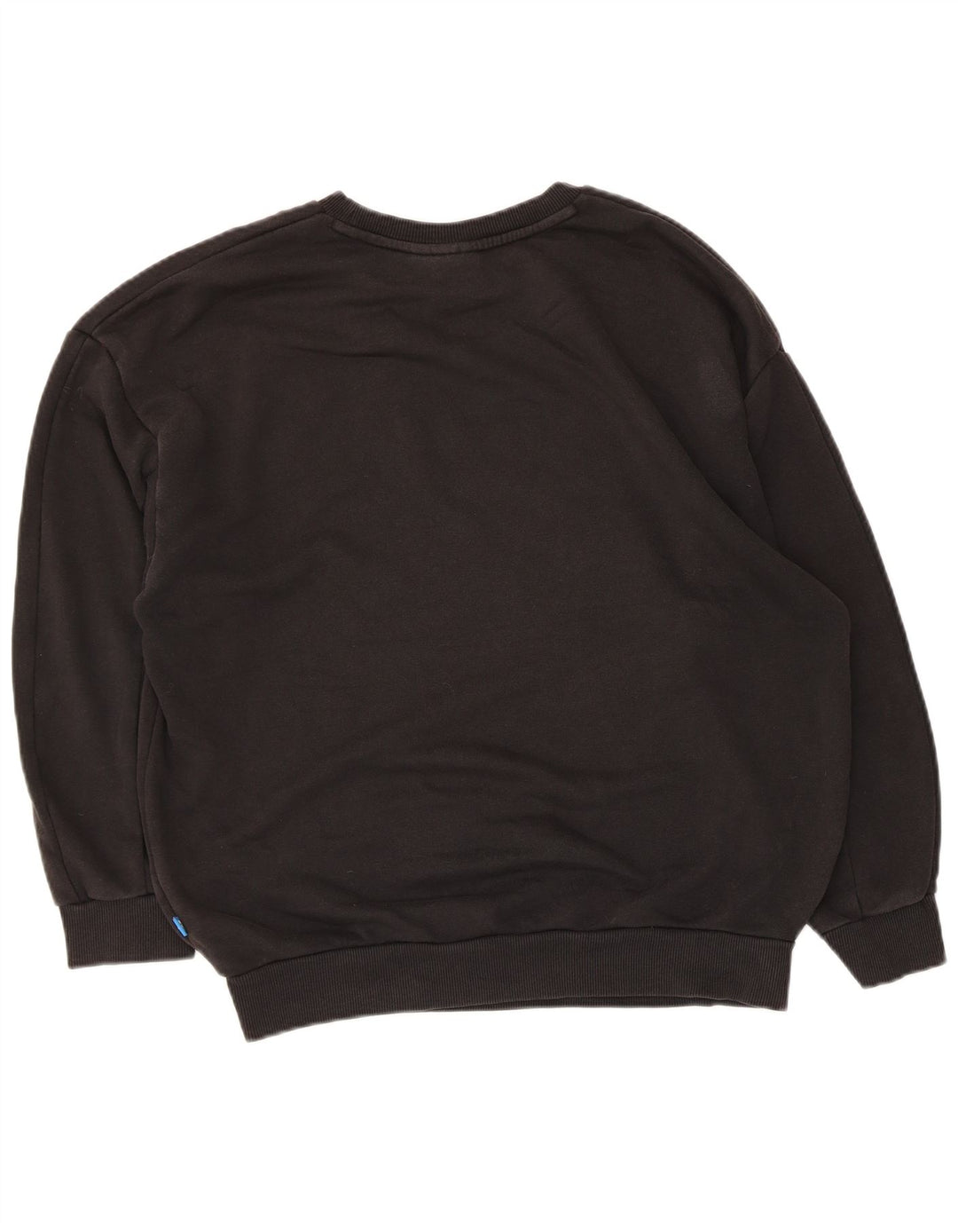 Adidas Sudadera de gran tamaño con gráfico para mujer UK 12 Medium Black Cotton