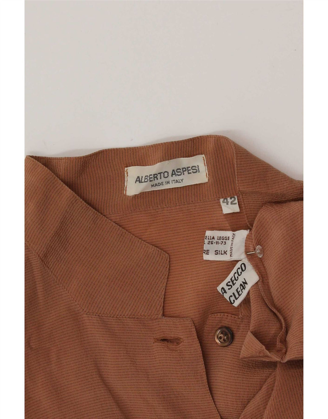 Alberto Aspesi Blusa Camisa Mujer IT 42 Seda Marrón Medio