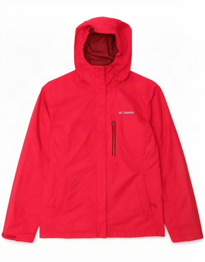 Columbia Chaqueta impermeable con capucha para mujer UK 40 Small Pink Nylon