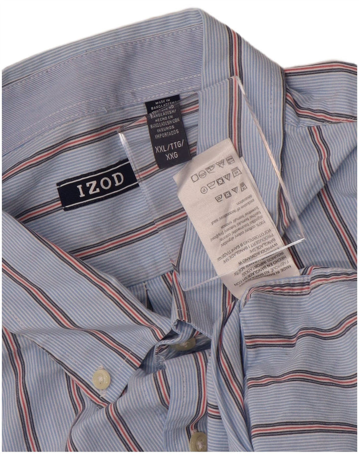 IZOD Camisa para hombre 2XL Algodón a rayas azules