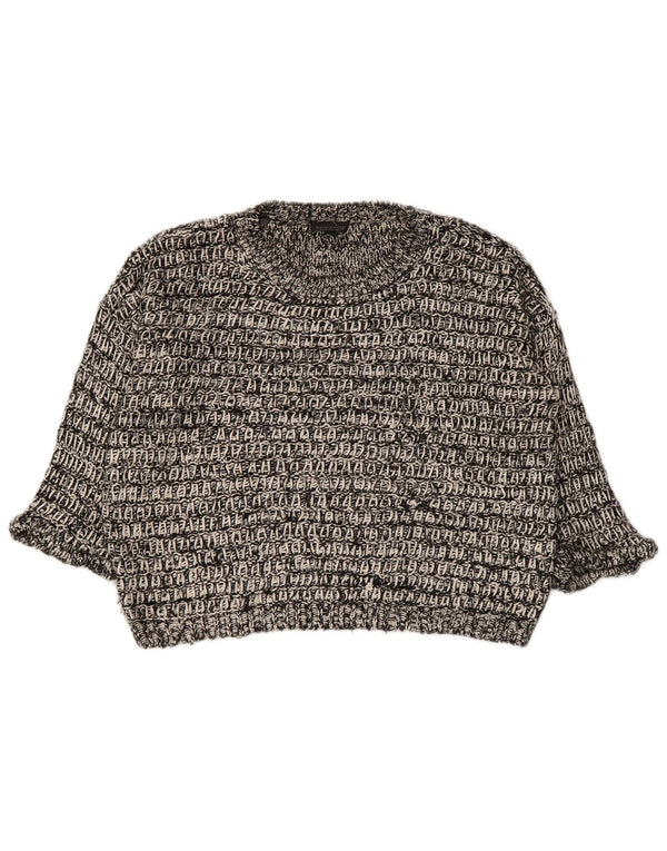 Topshop Jersey corto con cuello barco y manga 3/4 para mujer UK 8 Small Grey