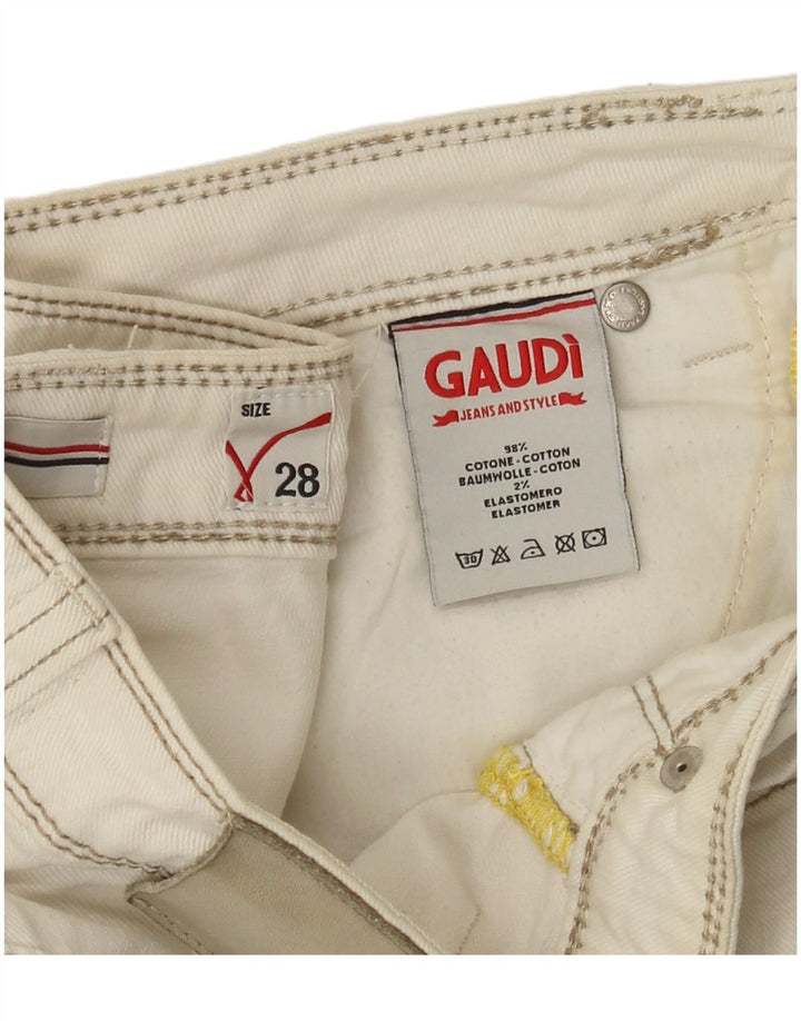 Pantalones Cortos De Mezclilla Gaudí Para Mujer W28 Algodón Blanco Roto Medio
