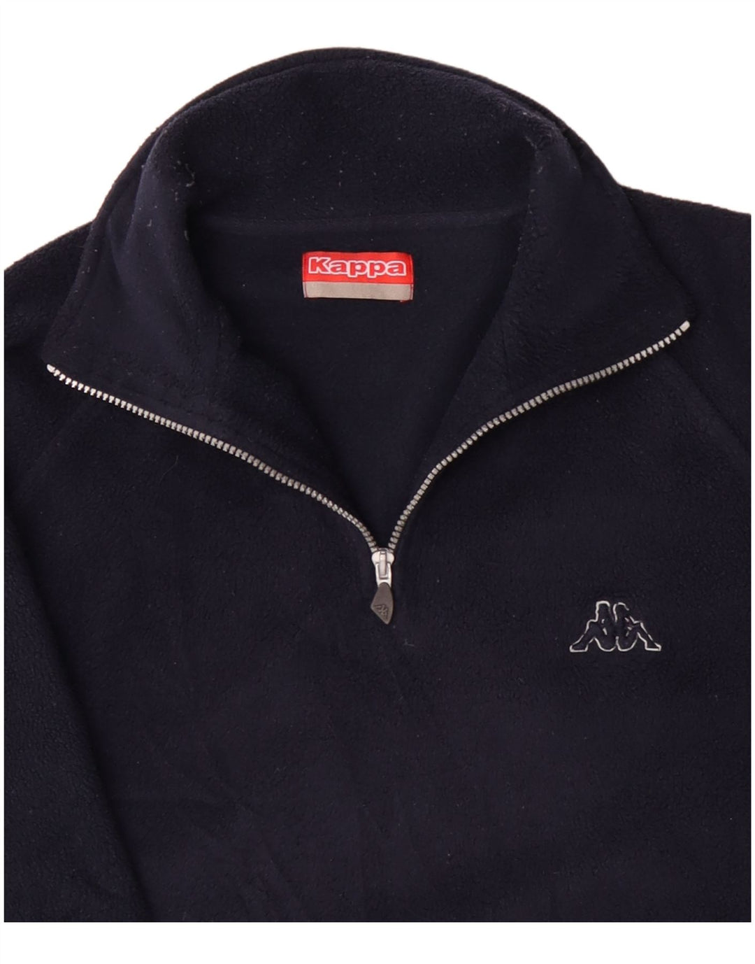 Kappa - Jersey de forro polar con cuello y cremallera para hombre, tamaño grande, poliéster azul marino