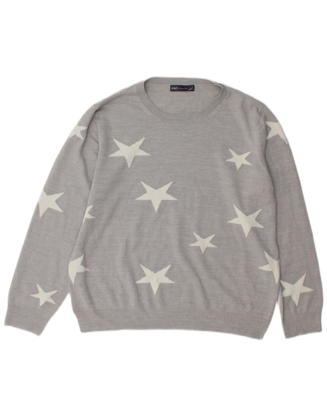 Marks & Spencer - Jersey de cuello redondo para mujer, talla 40, color gris