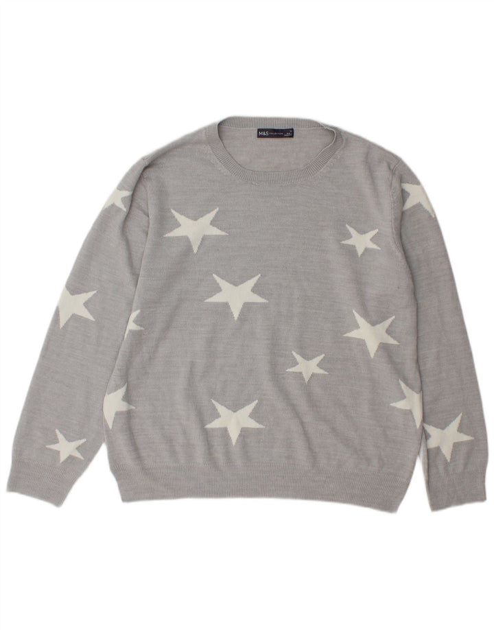 Marks & Spencer - Jersey de cuello redondo para mujer, talla 40, color gris