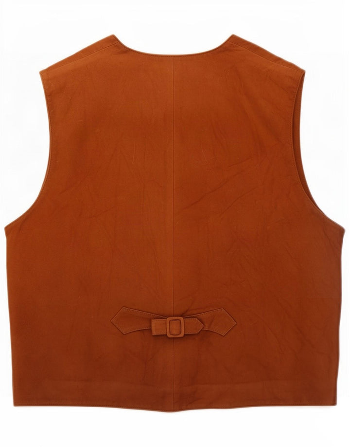 Chaleco vintage de ante para hombre XL Marrón