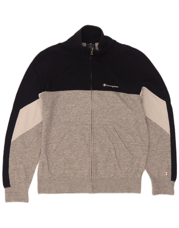 Champion Chaqueta de chándal para hombre, color gris pequeño, color block