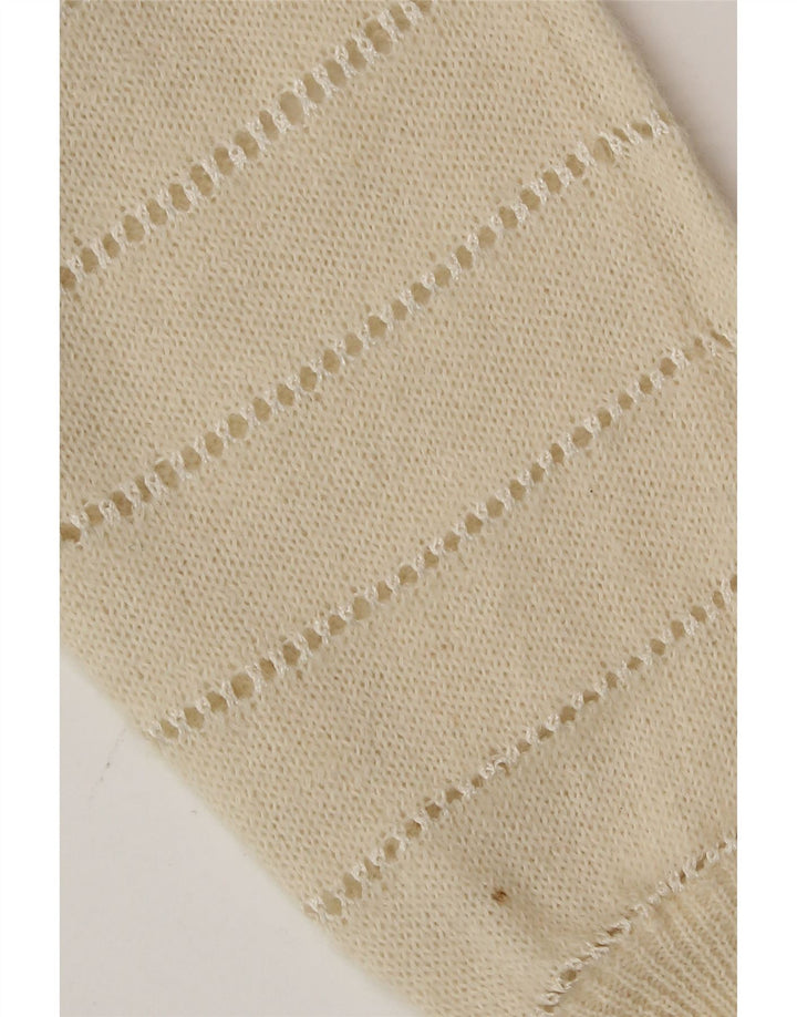 Vintage mujer Cardigan suéter Reino Unido 14 medio apagado blanco