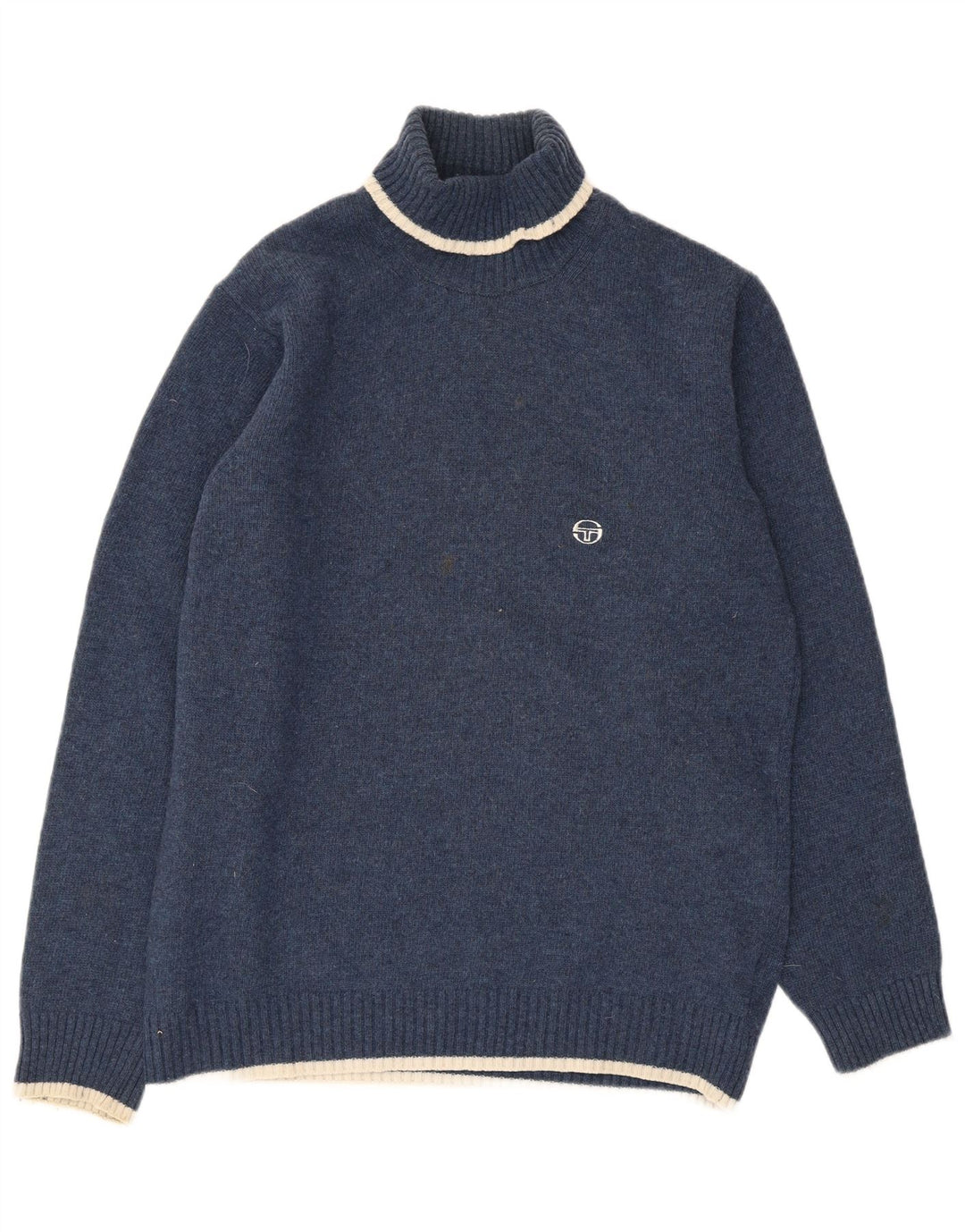 Sergio Tacchini - Jersey de cuello vuelto para hombre, talla grande, lana azul marino