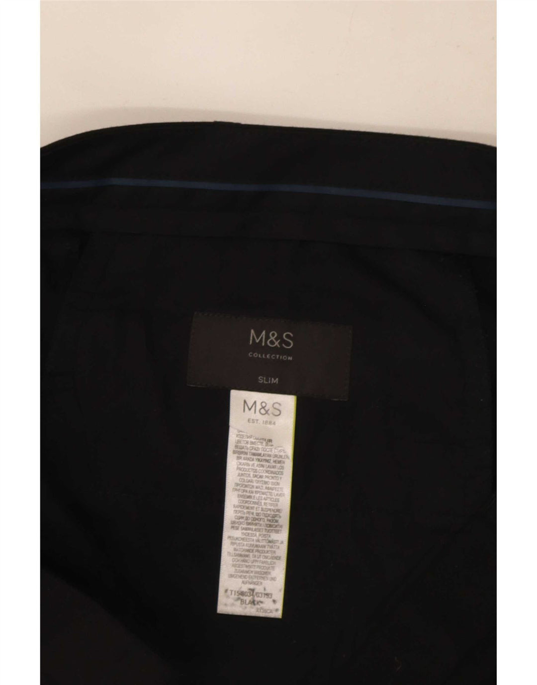 Marks & Spencer Pantalón de traje ajustado para hombre W34 L32 Negro
