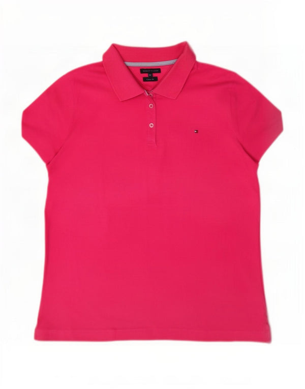 Tommy Hilfiger Polo de ajuste clásico para mujer UK 20 2XL Algodón rosa