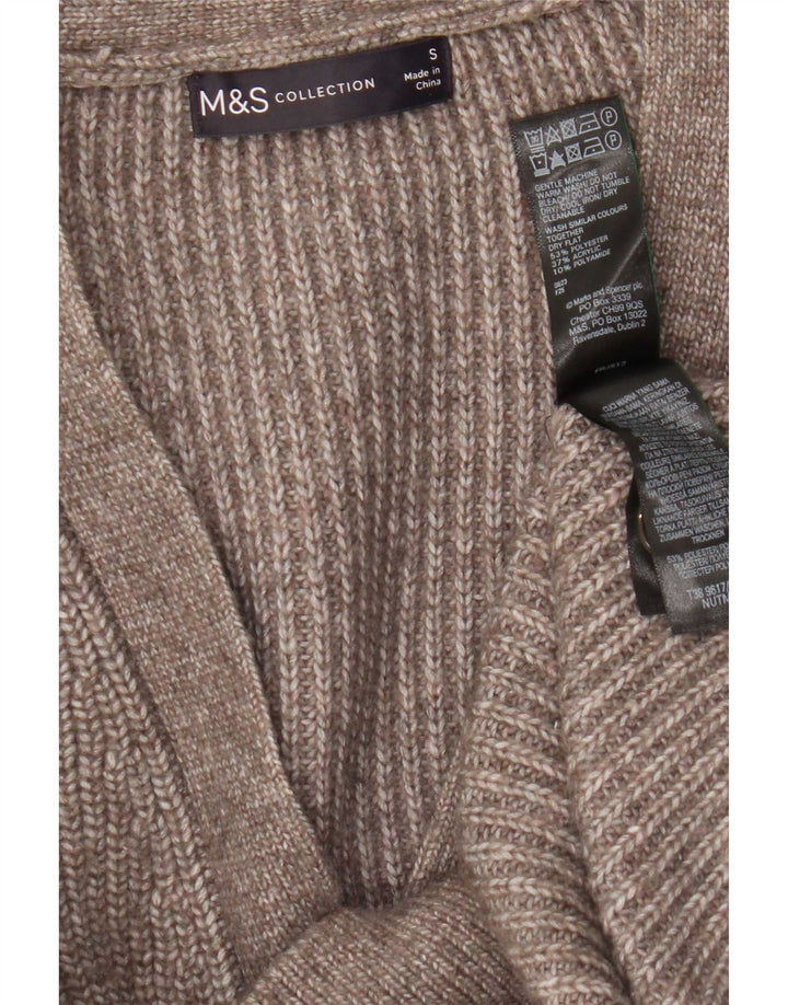 Marks & Spencer Suéter tipo cárdigan extragrande para mujer UK 10 Small Brown