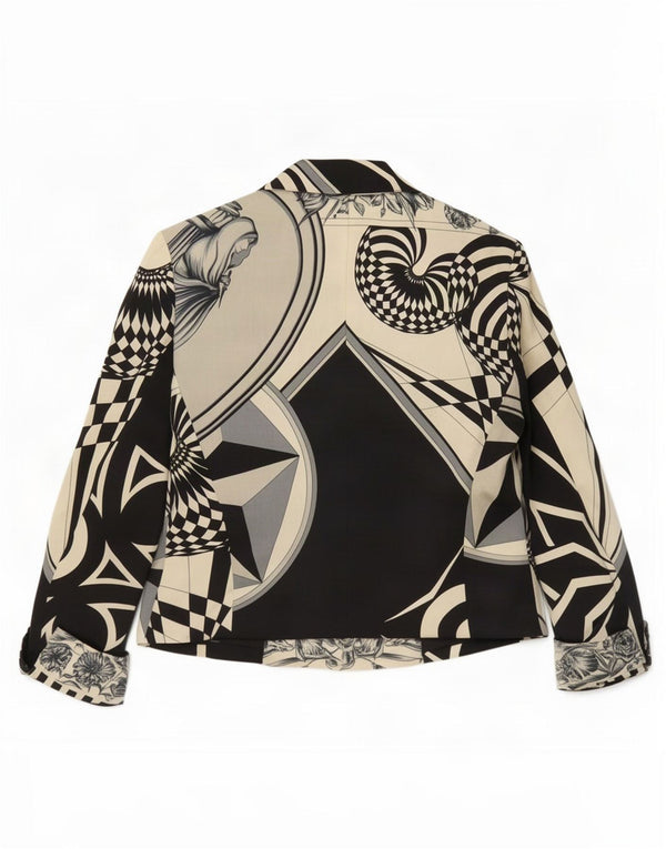 Versus By Gianni Versace Chaqueta tipo blazer estampada para mujer EU 44 Large Beige Des