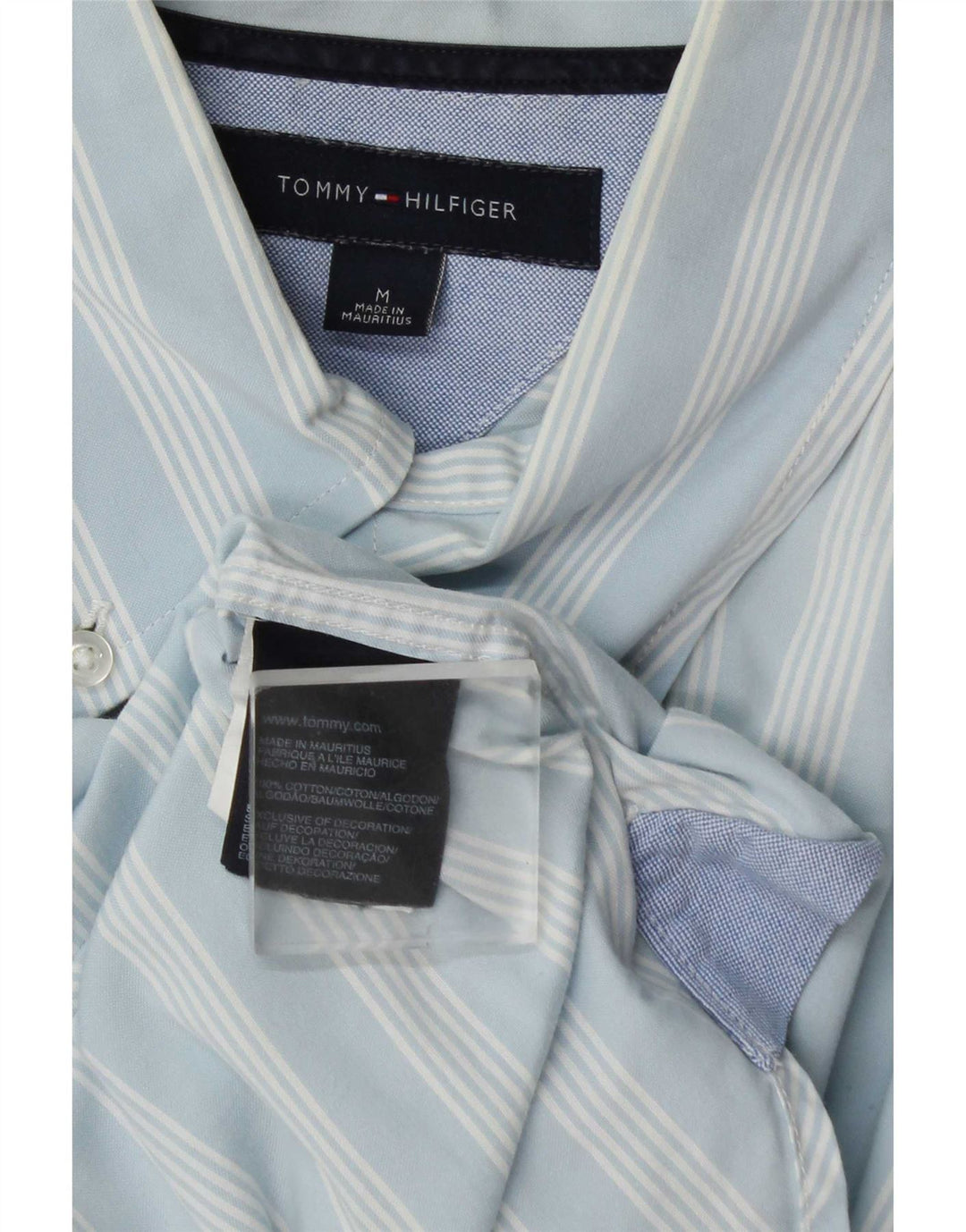 Camisa Tommy Hilfiger Hombre Algodón Rayas Azul Medio