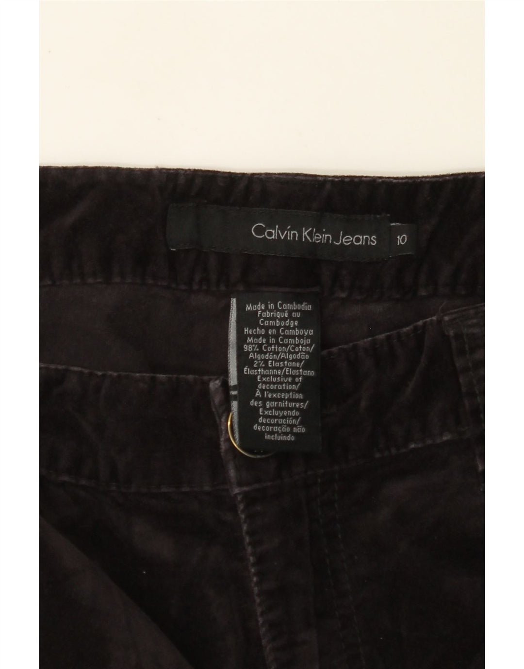 Calvin Klein Pantalones casuales para mujer US 10 Medium W30 L29 Algodón negro