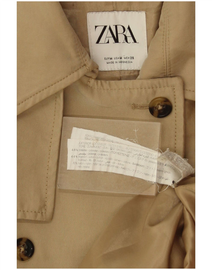 Zara Mujer Gabardina UK 44 Poliéster Beige Medio