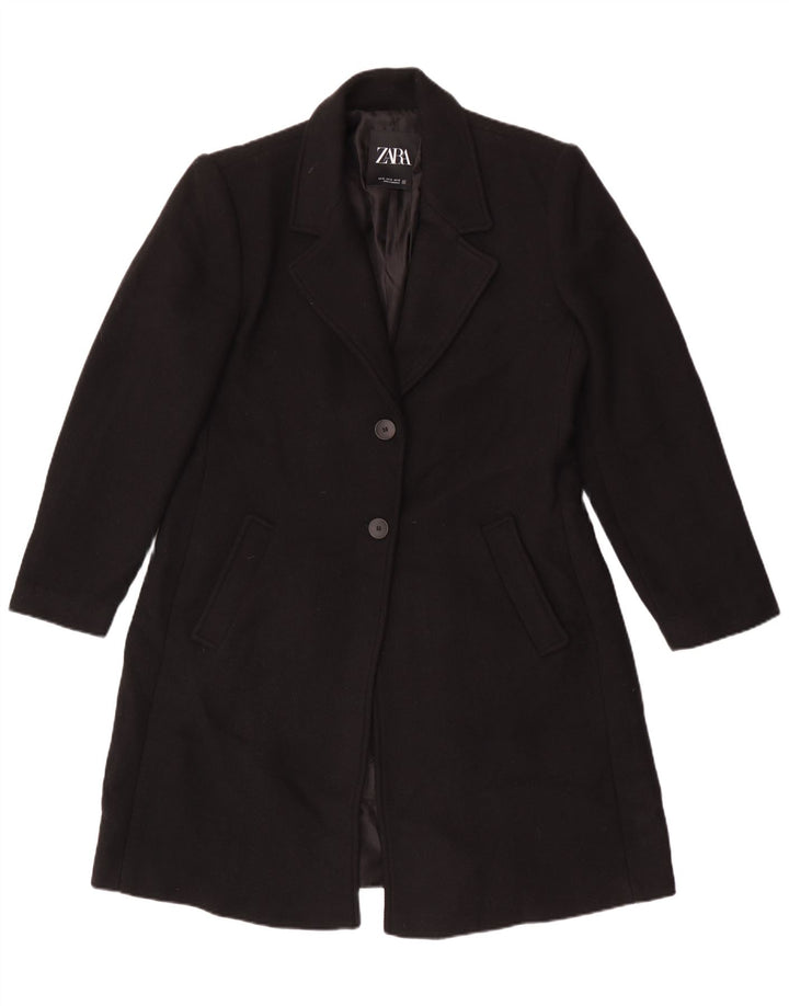 Zara Mujer Abrigo ES 40 XL Lana Negra