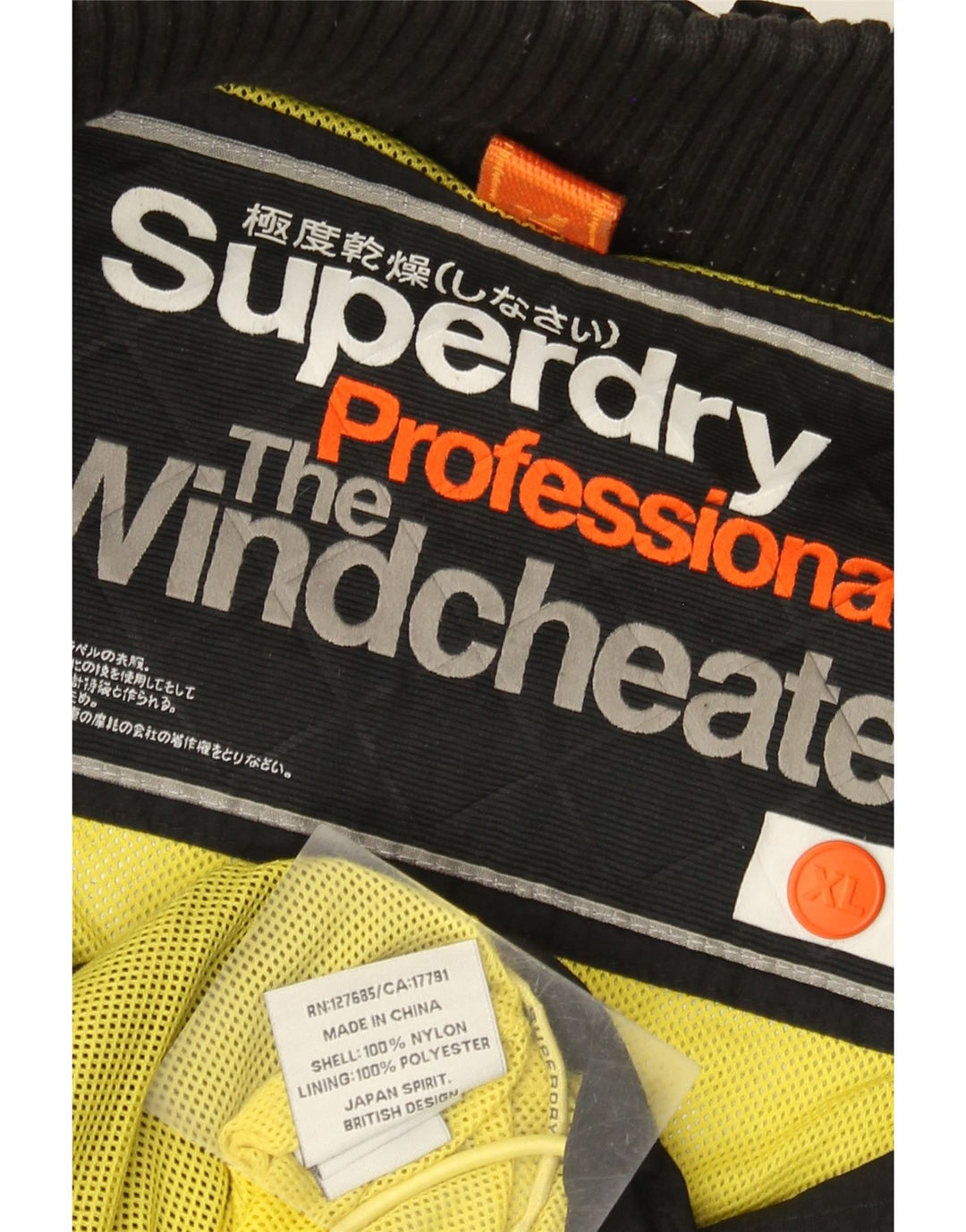 SUPERDRY Chaqueta cortavientos The Windcheater para mujer UK 40 XL Nylon negro
