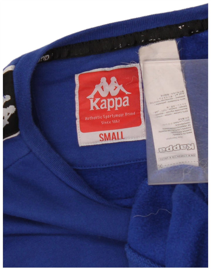 KAPPA Hombre Sudadera Gráfica Jersey Small Azul Colorblock Algodón