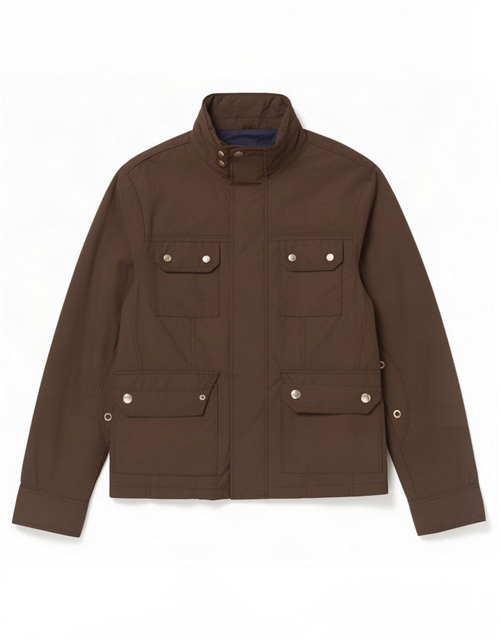 Zara Mens Utility Jacket UK 40 Large Marrón Poliéster