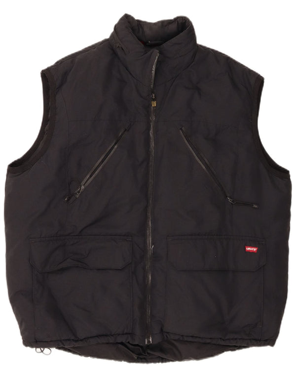Chaleco acolchado con capucha para hombre Levi's UK 40 Large Poliamida negra
