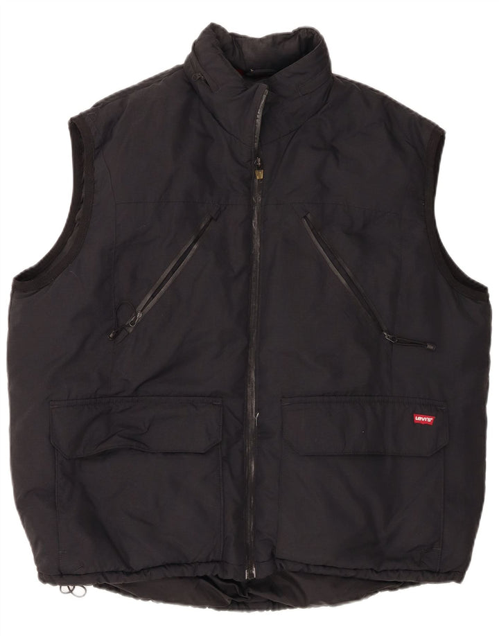 Chaleco acolchado con capucha para hombre Levi's UK 40 Large Poliamida negra