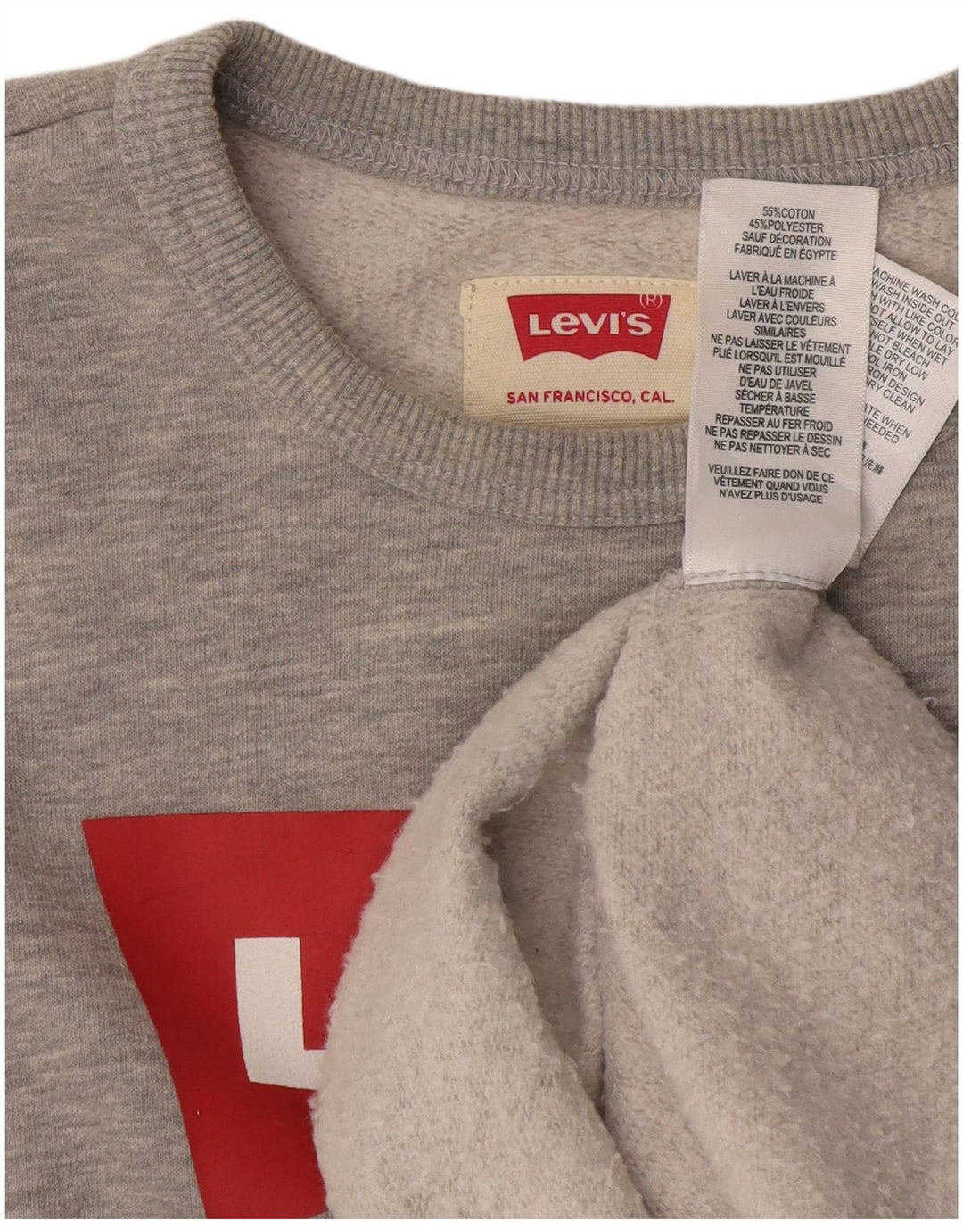 LEVI'S Sudadera estampada para niños 12-13 años Algodón gris