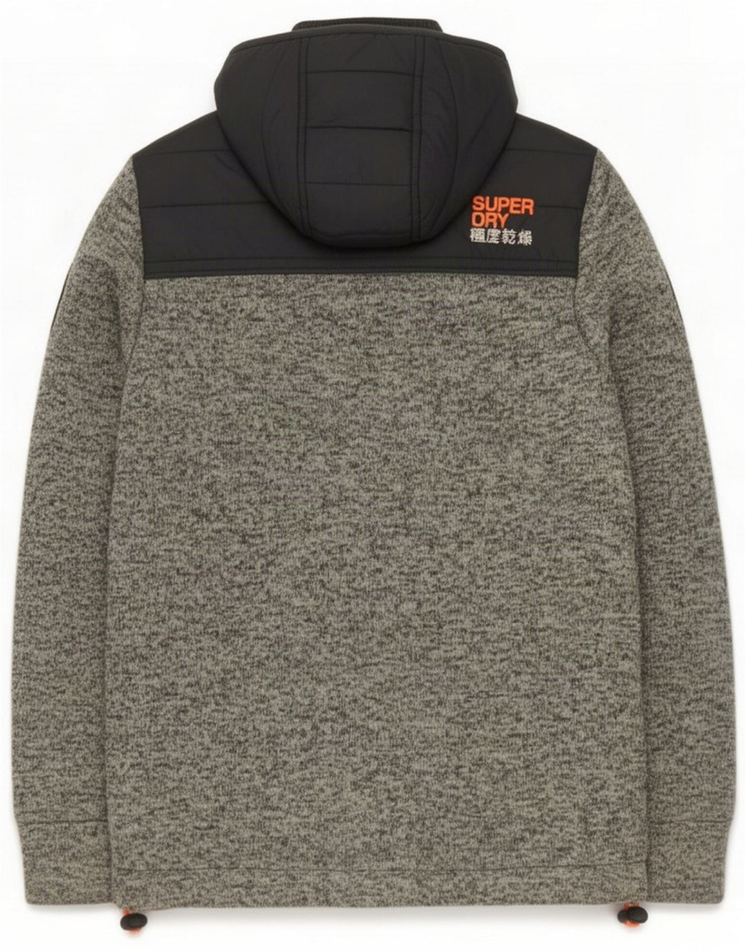 Chaqueta de chándal acolchada con capucha Superdry para hombre, color gris medio moteado
