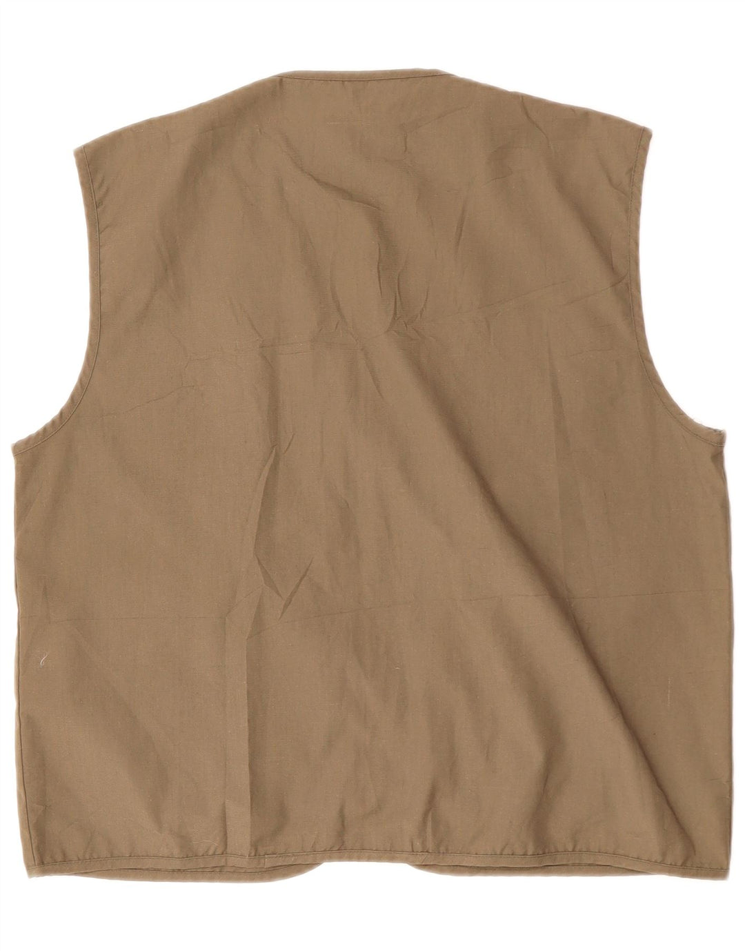 VINTAGE Hombres Utility Gilet Reino Unido 40 Algodón Marrón Grande