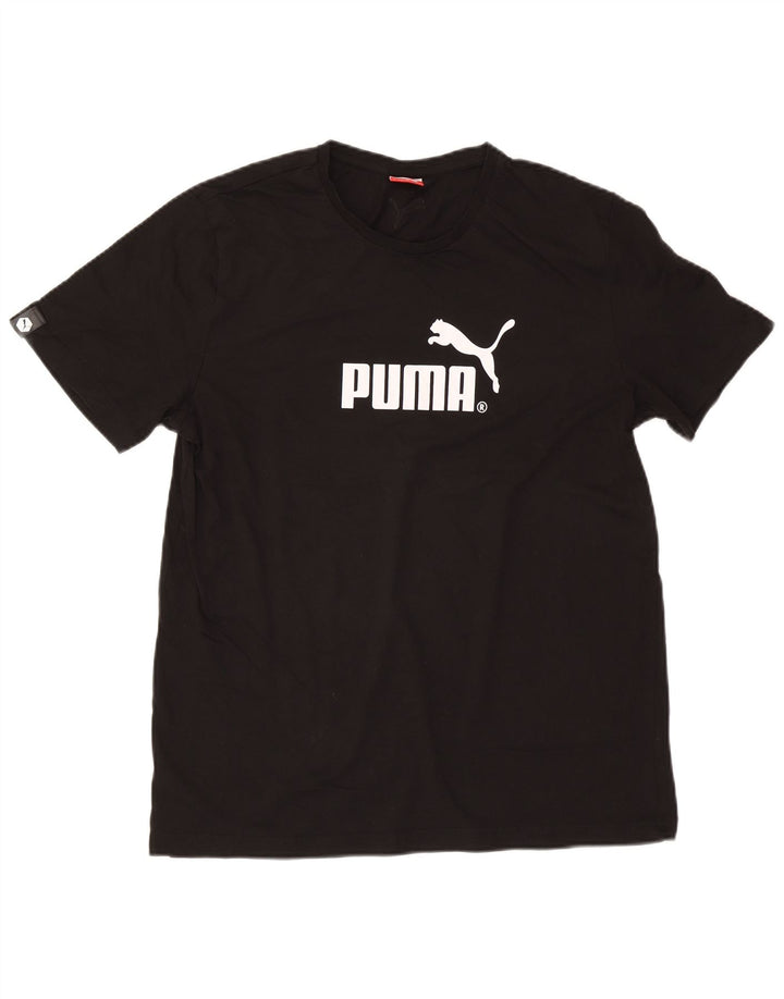 Puma - Camiseta gráfica para hombre, talla grande, algodón negro