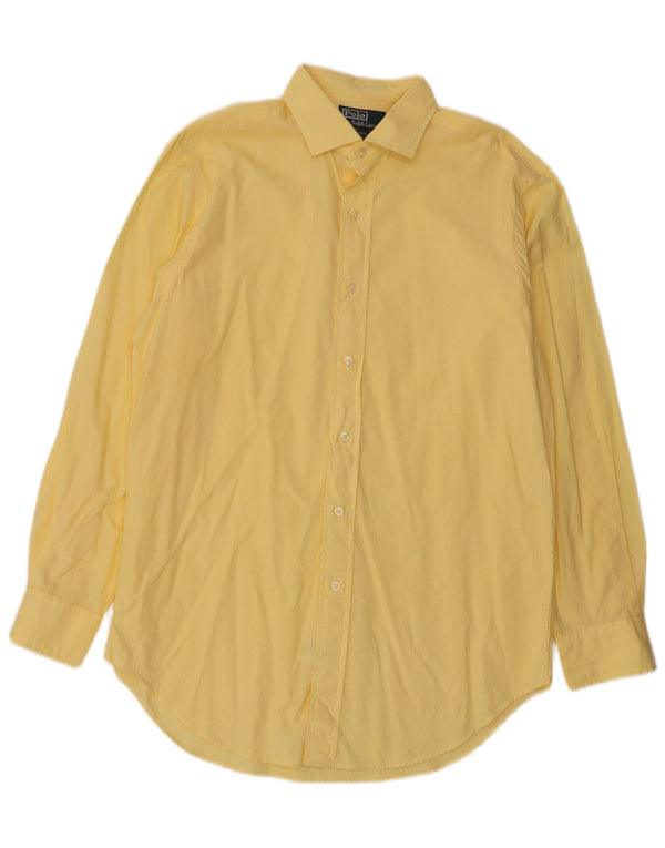 Polo Ralph Lauren Mens Classic Fit Shirt Size 15 1/2 Medium Yellow Gingham