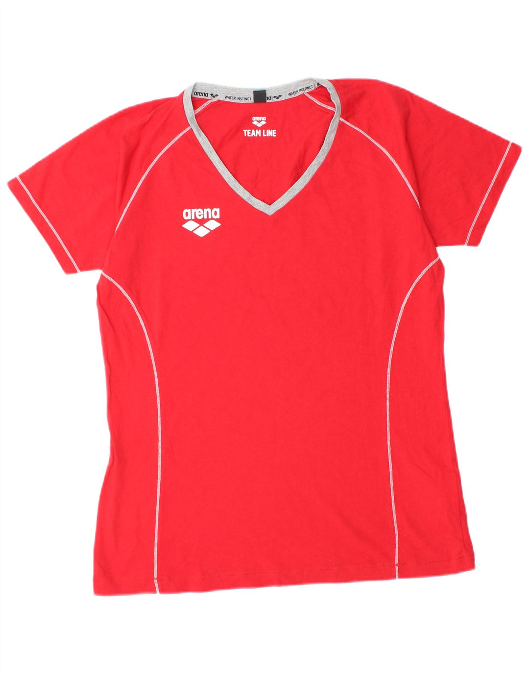 ARENA Camiseta gráfica para mujer Top UK 44 Mediano Rojo Algodón