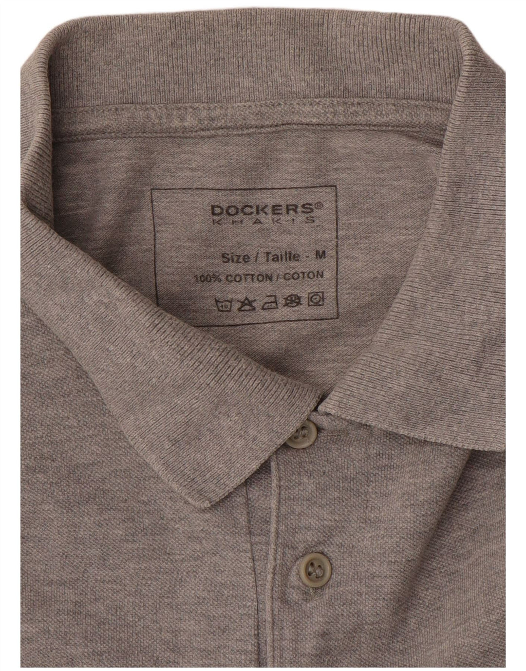 DOCKERS Polo Caqui Para Hombre Algodón Moteado Gris Medio
