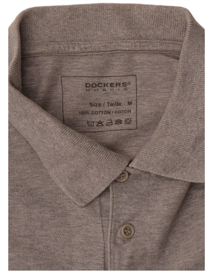 DOCKERS Polo Caqui Para Hombre Algodón Moteado Gris Medio