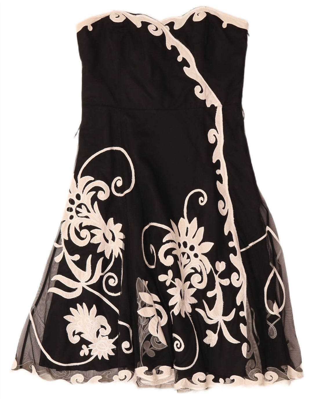 Vestido sin tirantes para mujer Coast UK 46 Poliéster floral negro grande
