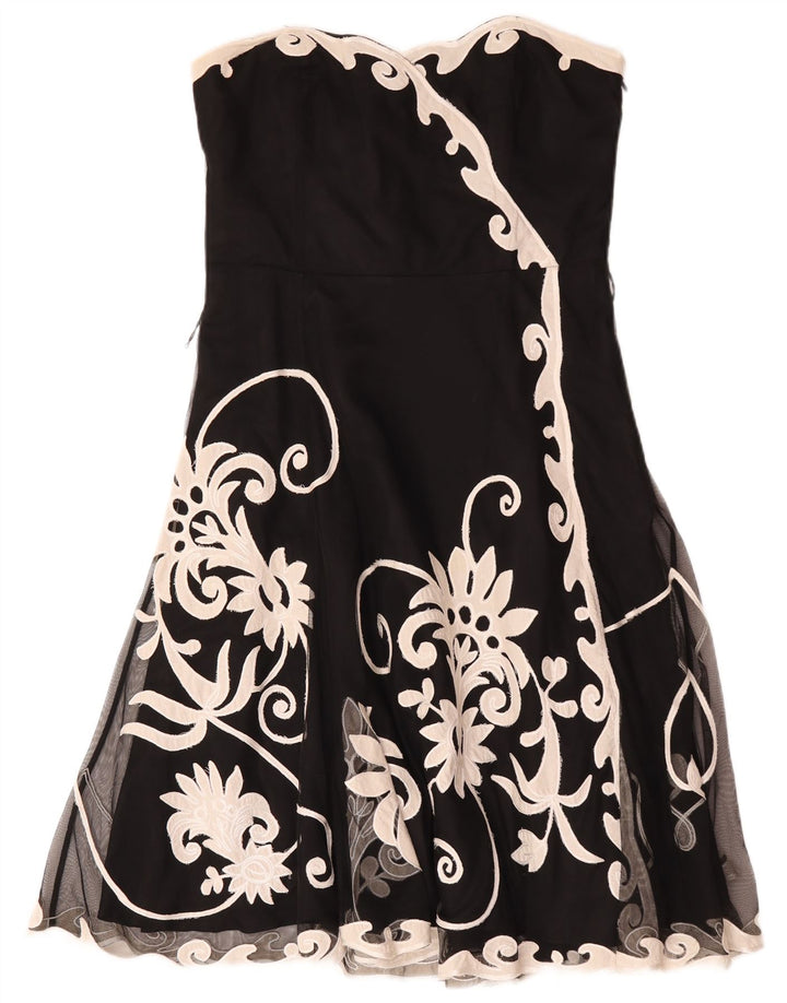 Vestido sin tirantes para mujer Coast UK 46 Poliéster floral negro grande
