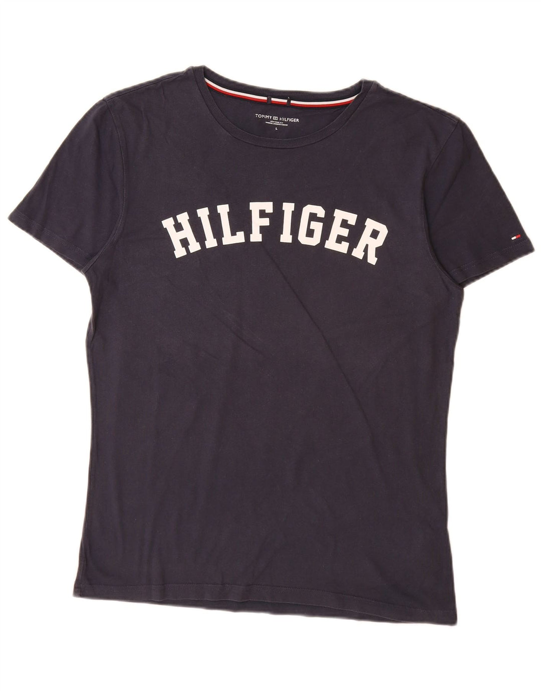 TOMMY HILFIGER Camiseta gráfica para hombre Top grande de algodón azul marino
