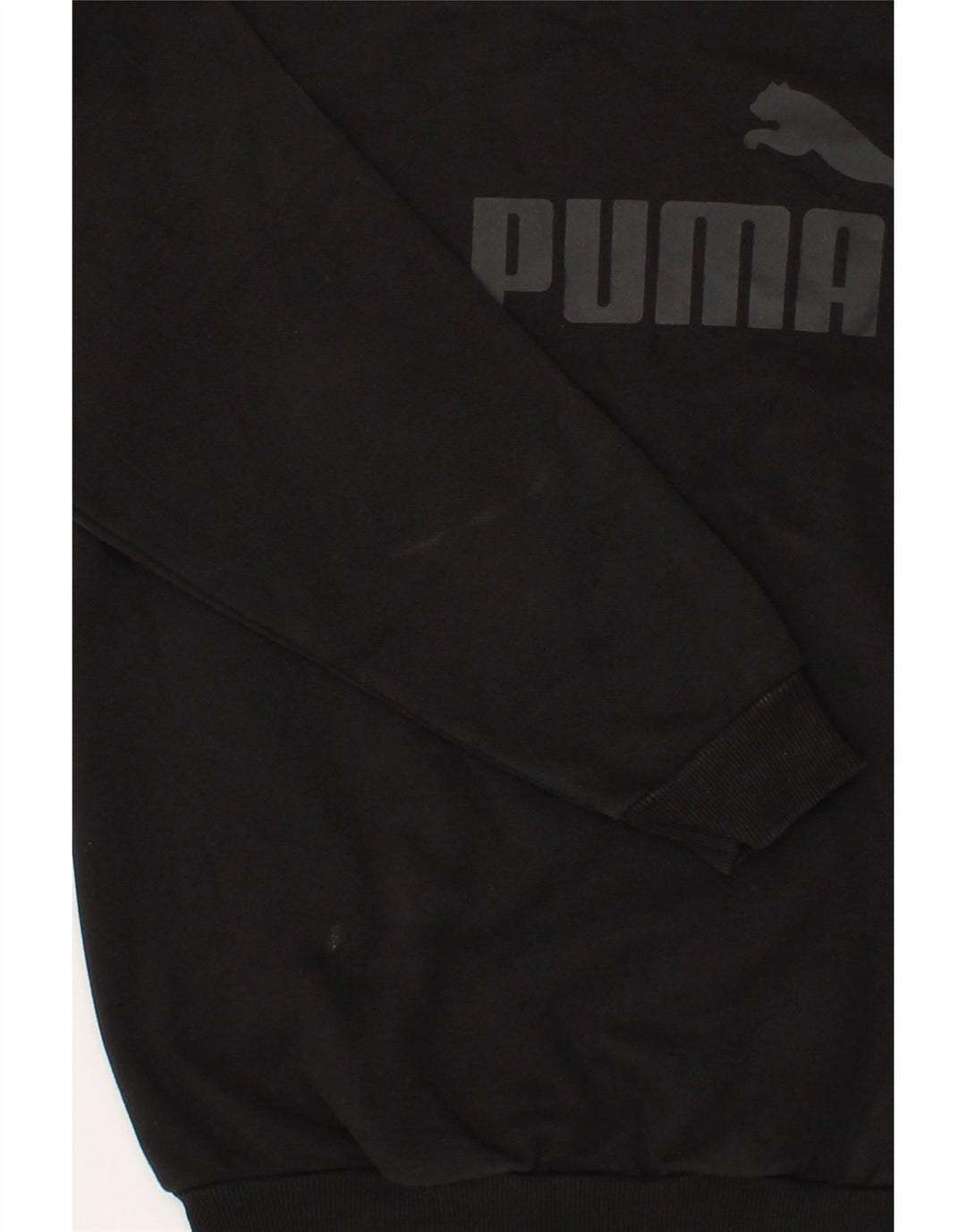 PUMA Womens Graphic Sweatshirt Jumper UK 10 Small  Black Cotton Vintage Puma and Second-Hand Puma from Messina Hembry 