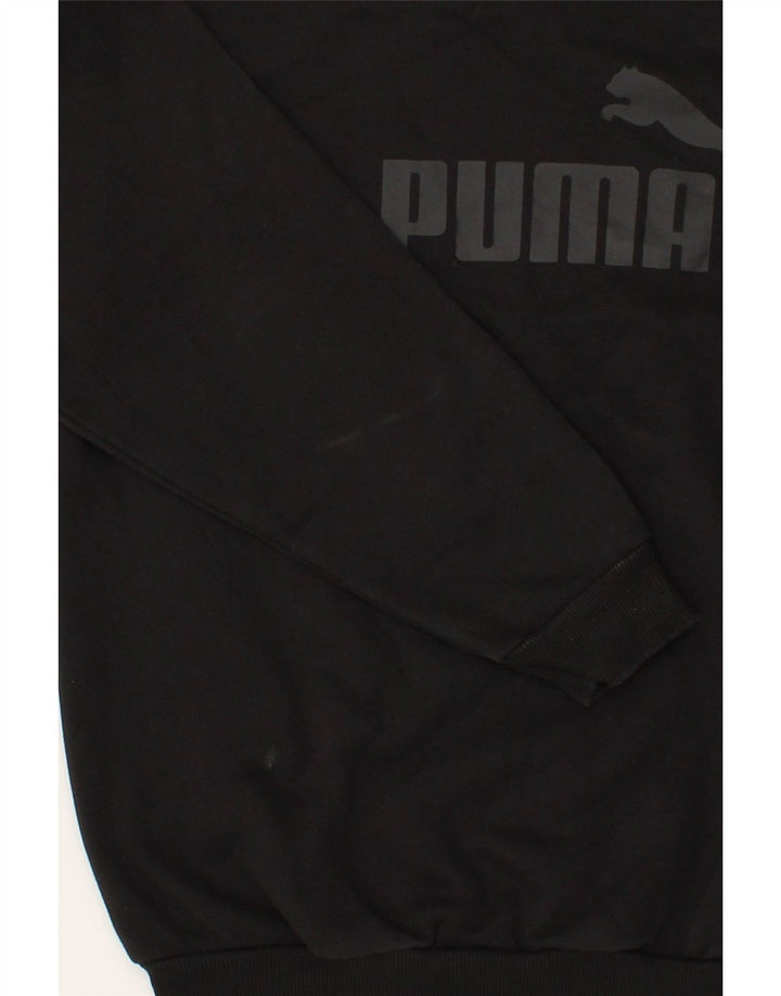 PUMA Womens Graphic Sweatshirt Jumper UK 10 Small  Black Cotton Vintage Puma and Second-Hand Puma from Messina Hembry 