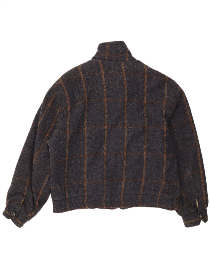 Rodrigo Chaqueta Bomber Sherpa para Hombre IT 50 Lana a Cuadros Gris Grande