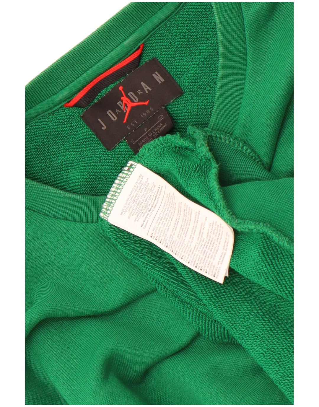 Jordan Hombre Sudadera Jumper Small Verde Colorblock Algodón