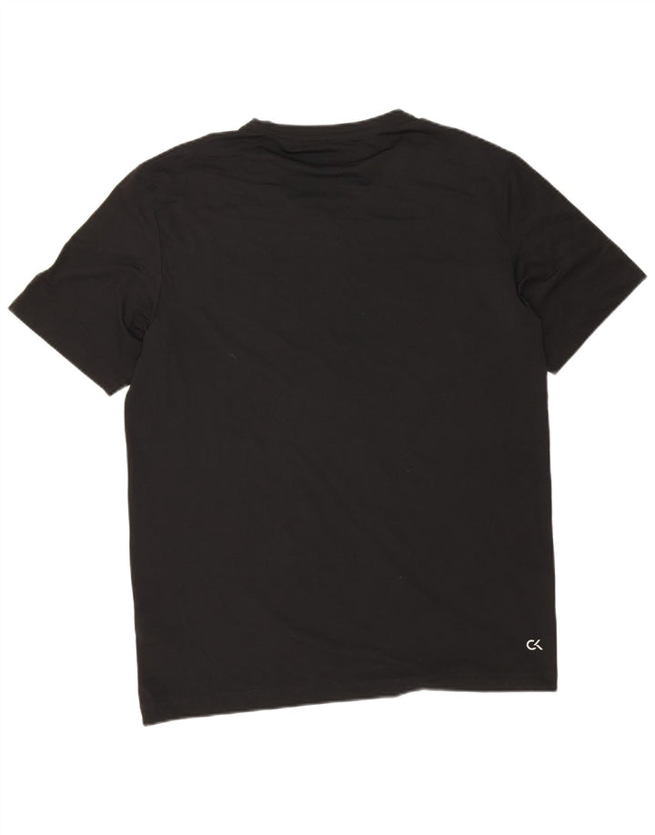 Calvin Klein Hombre Camiseta Gráfica Top Medio Negro Colorblock Poliéster