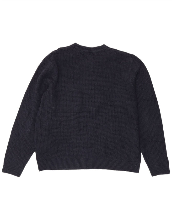 Marks & Spencer - Jersey de cuello redondo para hombre, talla grande, acrílico azul marino
