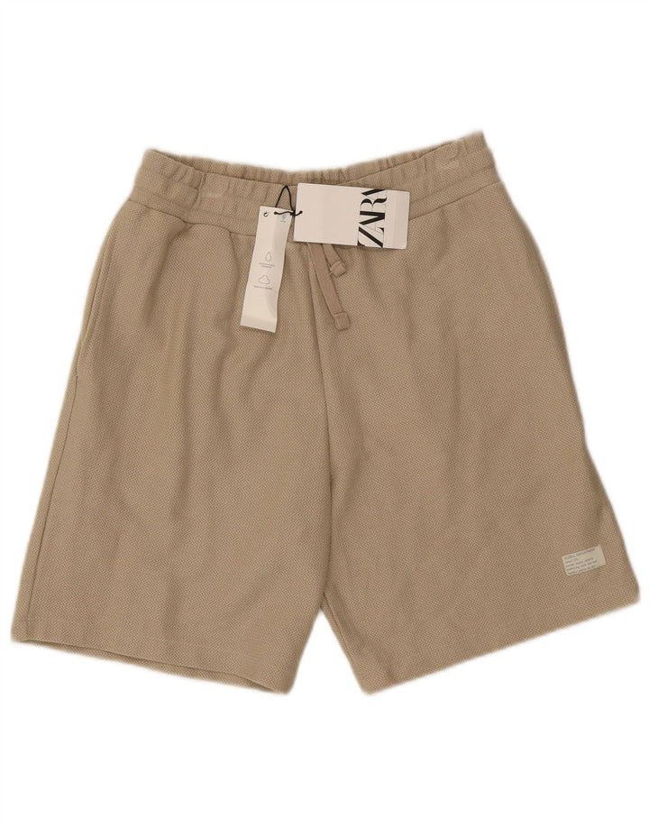 Zara Hombre Shorts Chinos Mediano W31 Algodón Beige