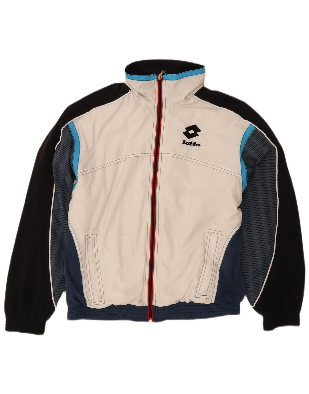Lotto Hombre Chándal Top Chaqueta Small Blanco Colorblock Poliéster