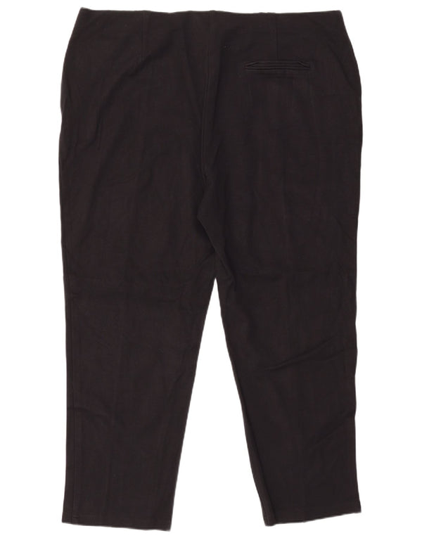 MARKS & SPENCER Pantalones de traje ajustados para mujer UK 22 3XL W42 L28 Viscosa negra