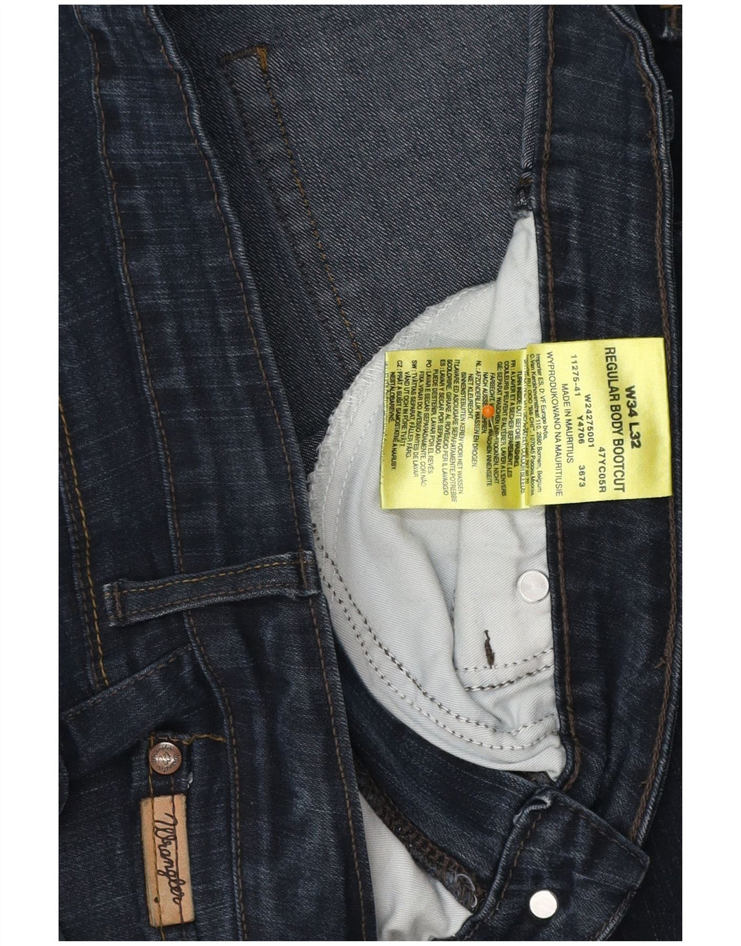 WRANGLER Jeans Regular Bootcut para Mujer W34 L32 Algodón Azul Marino