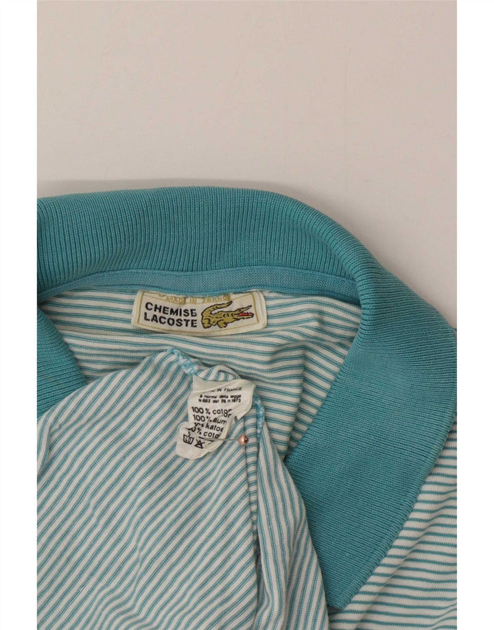Polo Lacoste Hombre De Algodón A Rayas Azul Medio
