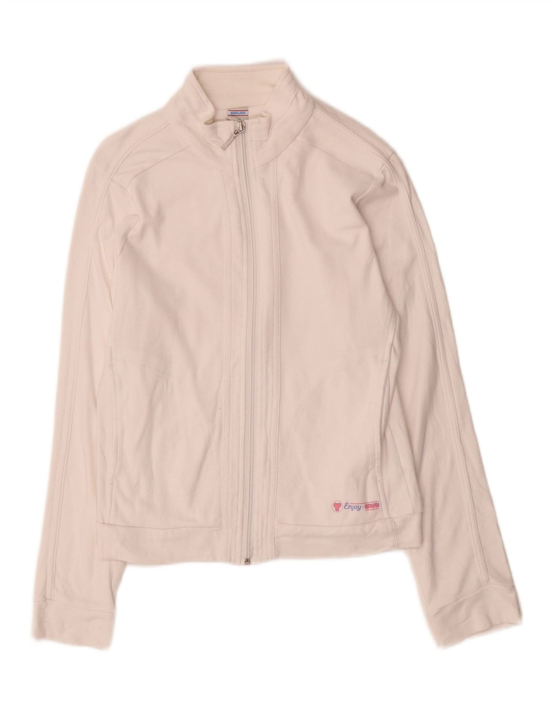 Brugi Chaqueta de chándal para mujer UK 10 Small White Cotton