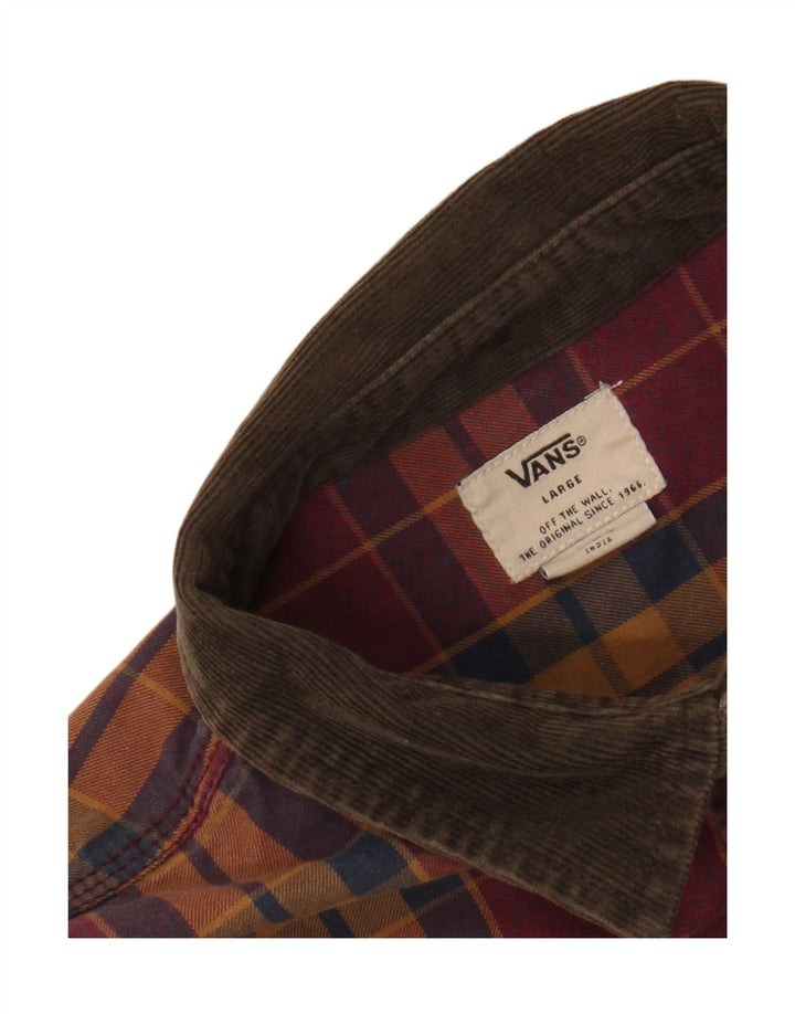Camisa Vans Hombre Grande A Cuadros Burdeos
